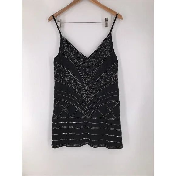 Free People Black Beaded Make A Move Mini Slip Dress XS NWT $128 - Picture 3 of 7